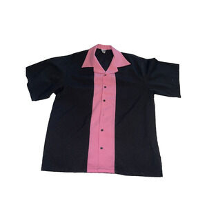 Tutti Mens Colorblock Button-Up USA Made Casual Short Sleeve Bowling Shirt XL